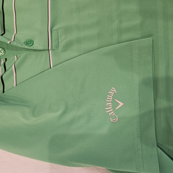 Callaway Opti-Dri Men's Green Striped Polo Golf Shirt Short Sleeve Size M - Picture 9 of 9